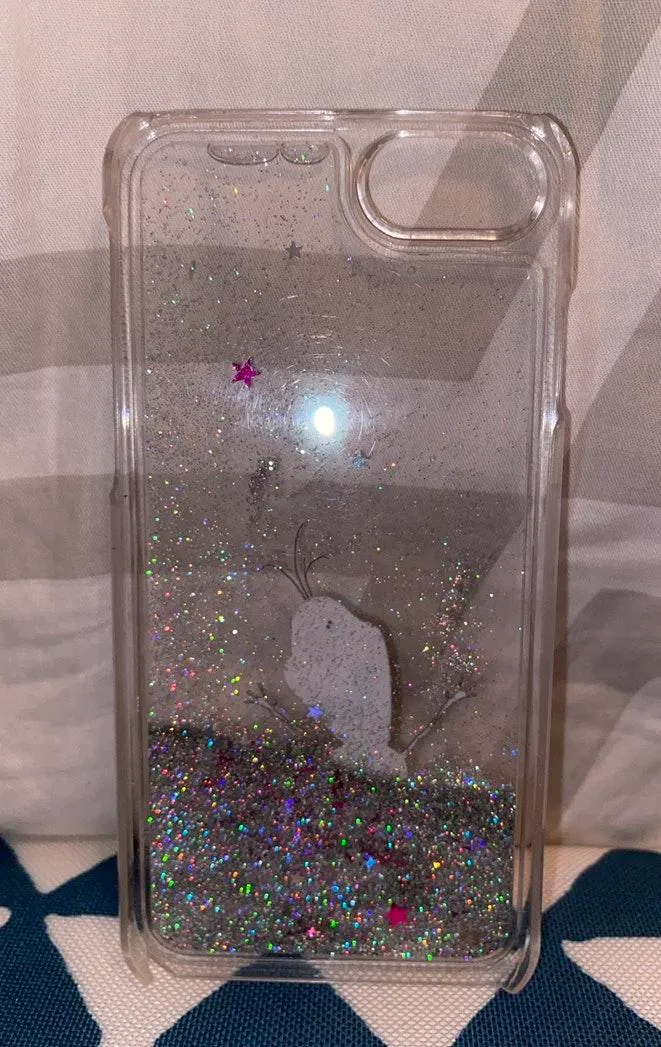 Iphone 8 Olaf Liquid Glitter Case Silver - Image 3