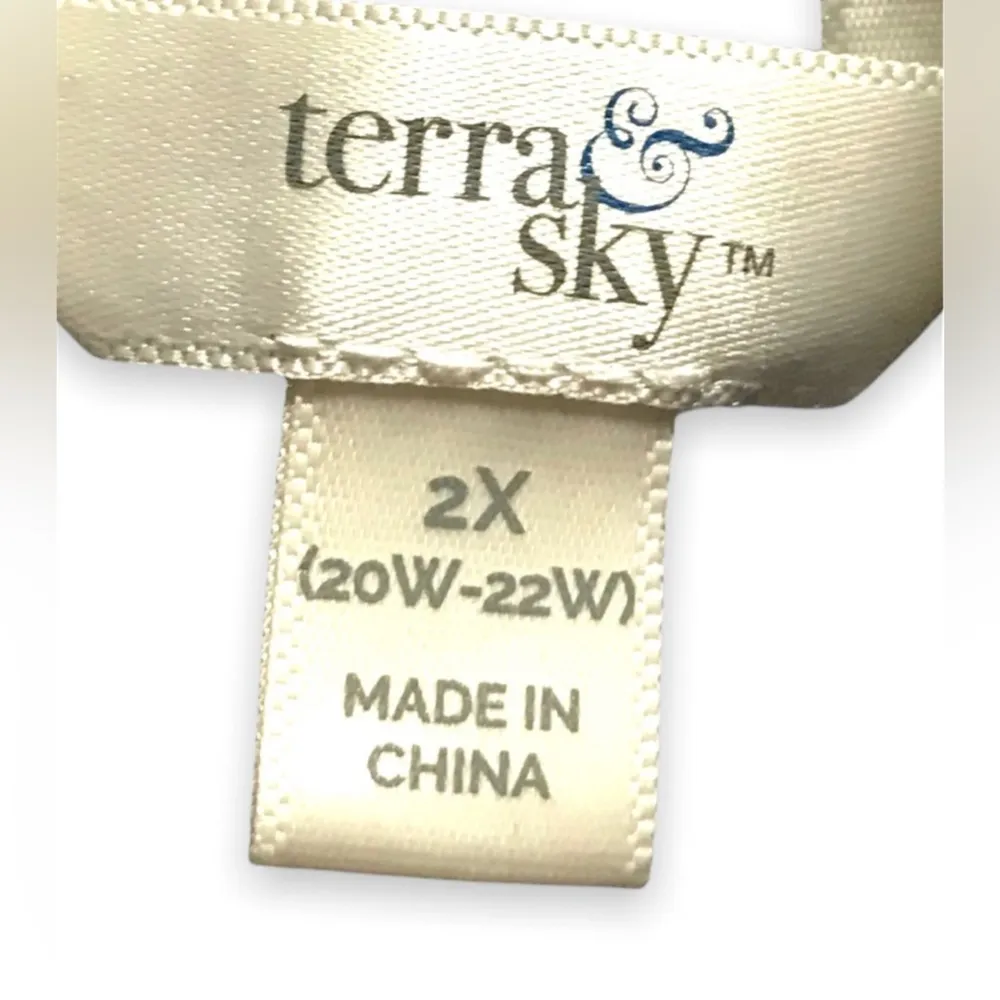 Terra & Sky Soft Yarn Crochet Sweater with Turtleneck - Size 2X - Image 8