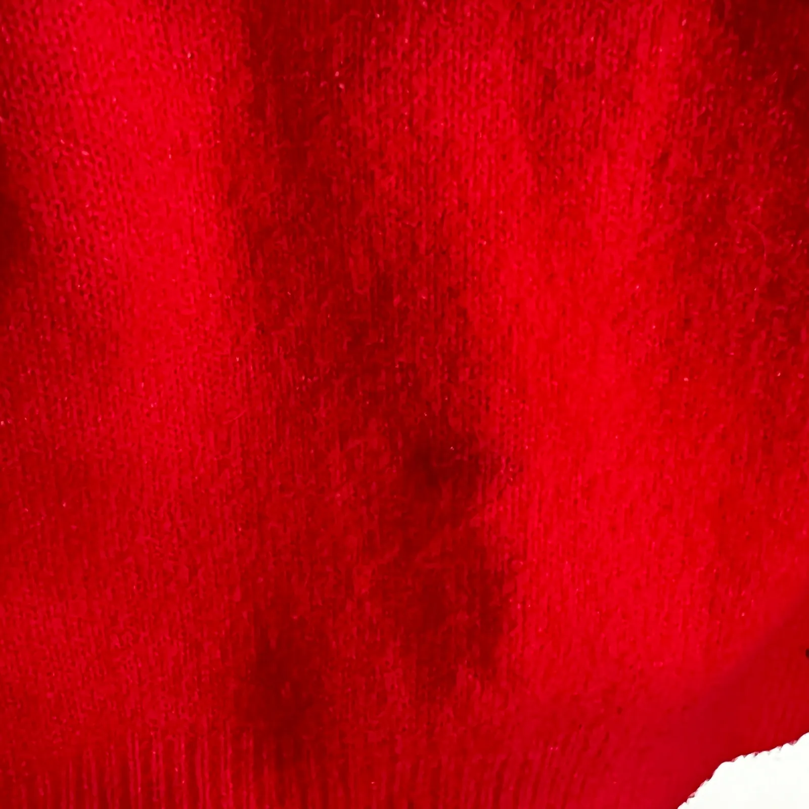 Red Fuzzy Sweater Weather Pullover Soft Cozy Winter Aesthetic Classic XS - Image 3