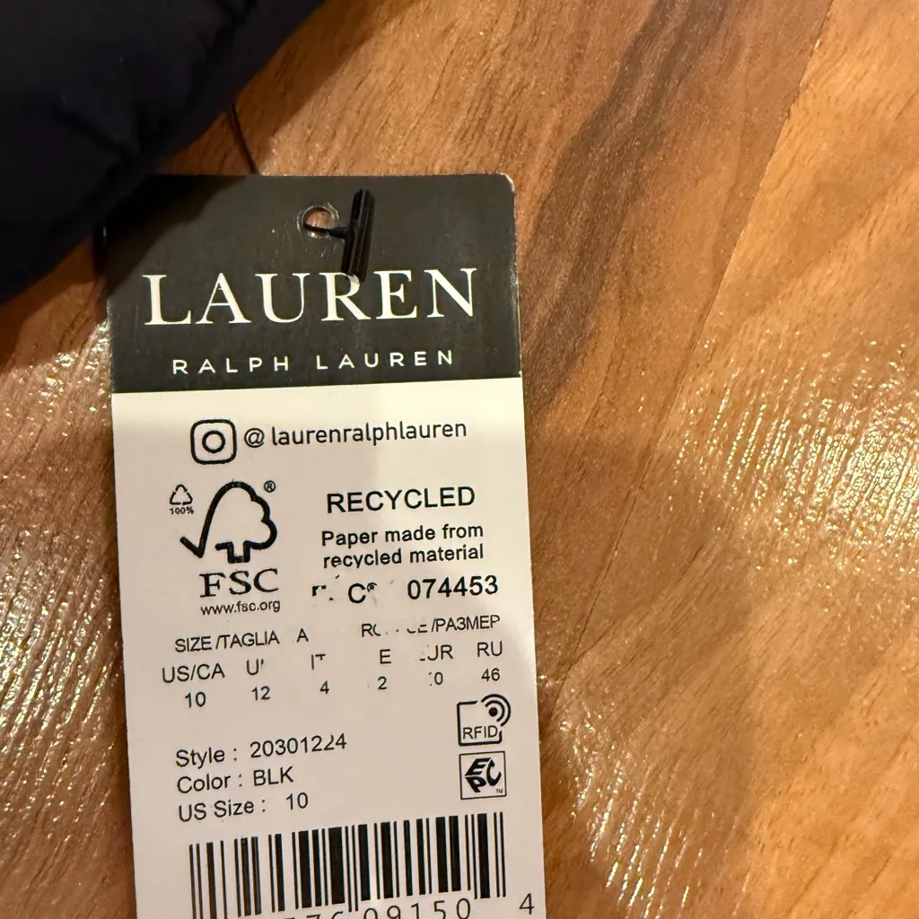 Lauren Ralph Lauren‎ tankini swim top NWT 10 BLACK bathing suit - Image 2