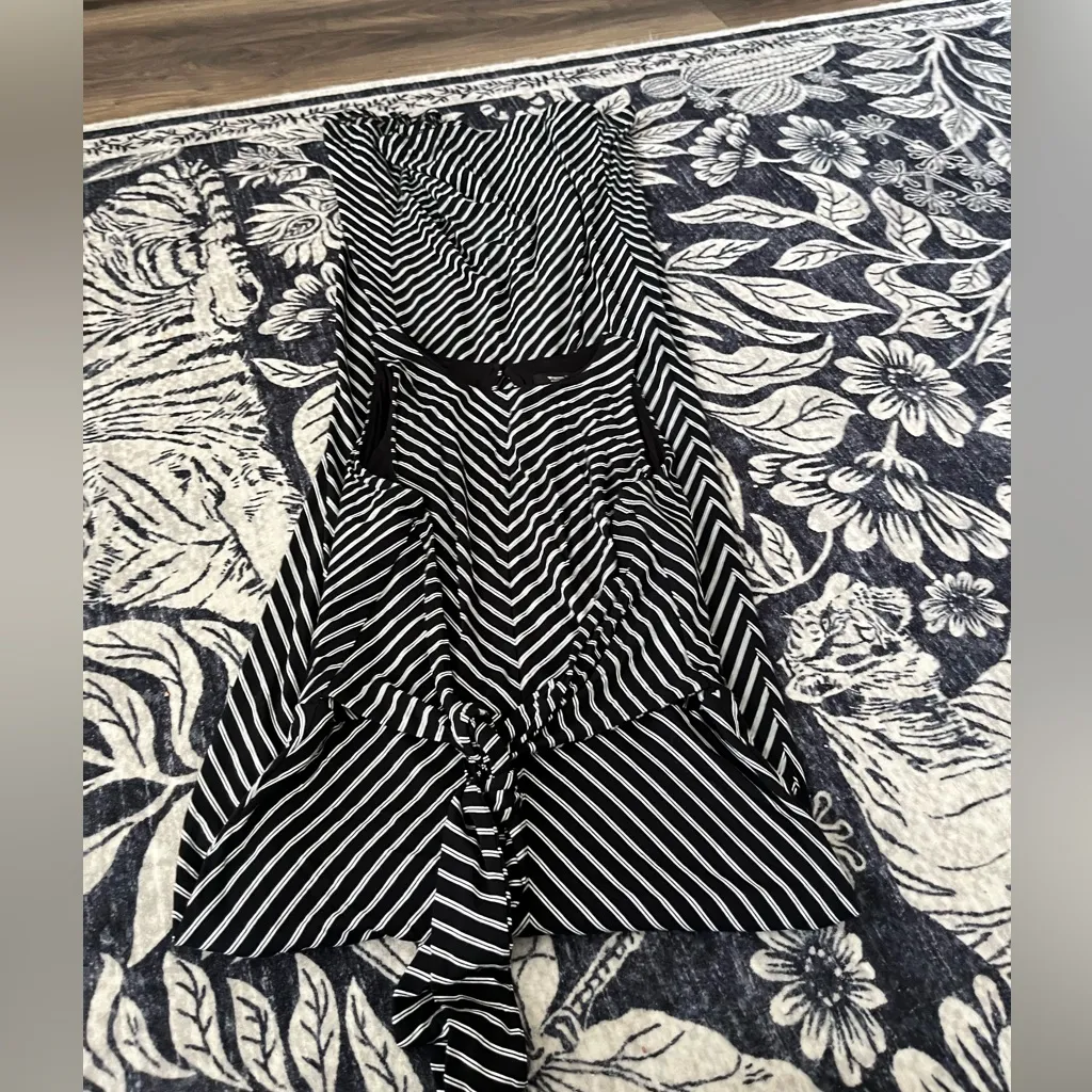 White House‎ Black Market  Front Slit Tie-Front Stripe Maxi Dress SZ XS - Image 7