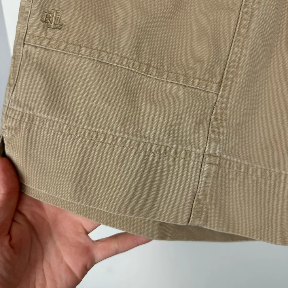 Y2K Lauren Ralph Lauren Utility Shorts Sz 2 Tan Belted Cotton Cargo Safari L - Image 6