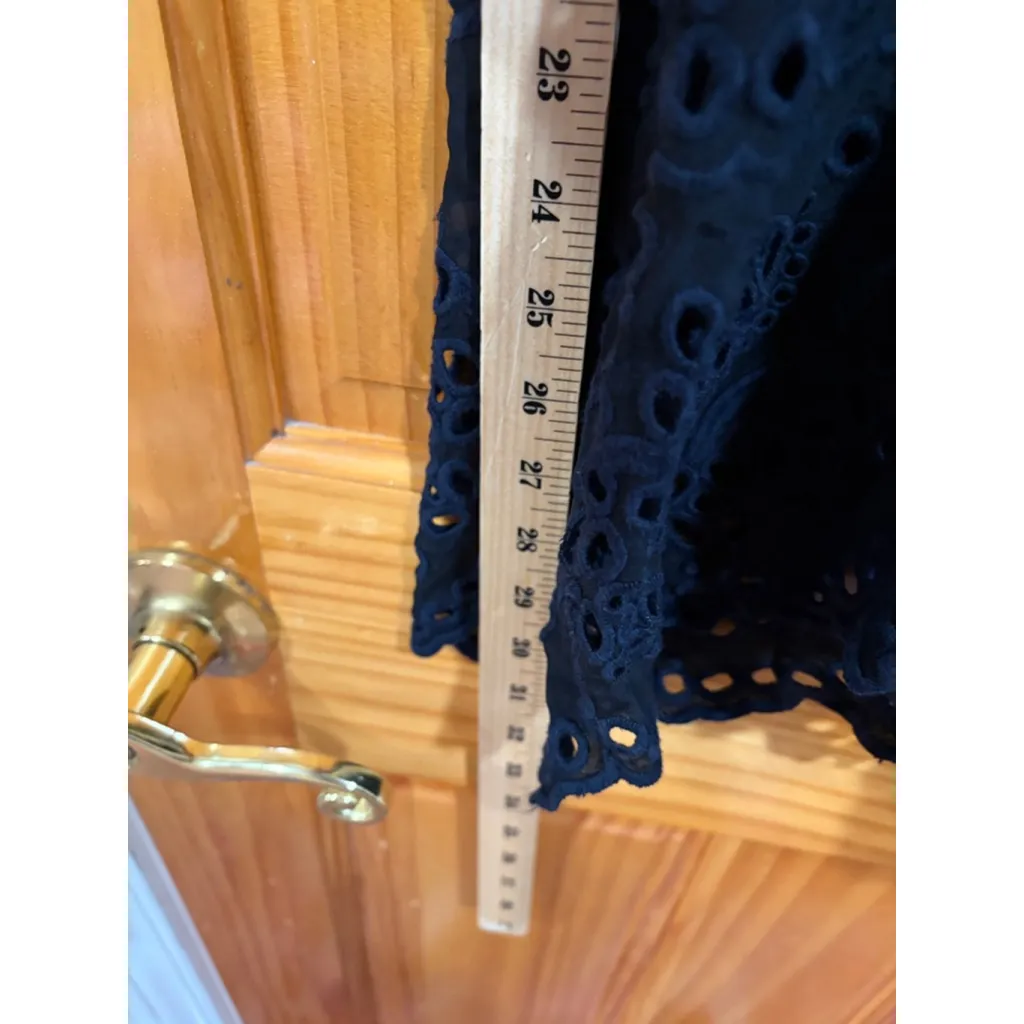 Johnny Was Black Eyelet Cutwork Tunic Top Short Sleeve Boho Size S - Image 4