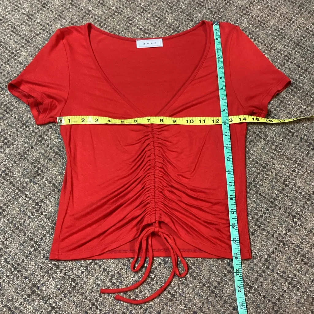 Gaze Red Ruched Drawstring Front V - Image 3