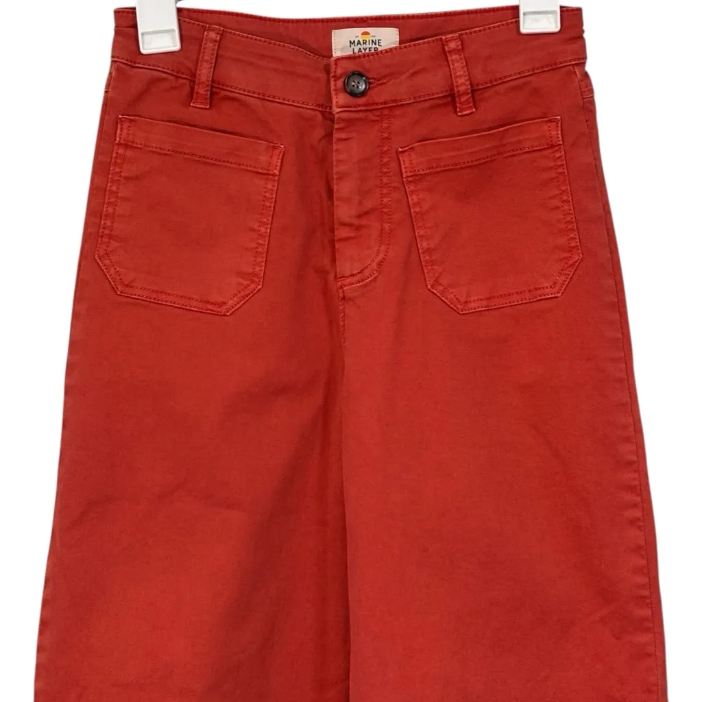 Marine Layer Wide Leg Bridget Crop Orange Denim Pants Size 4 NWOT Womens - Image 2
