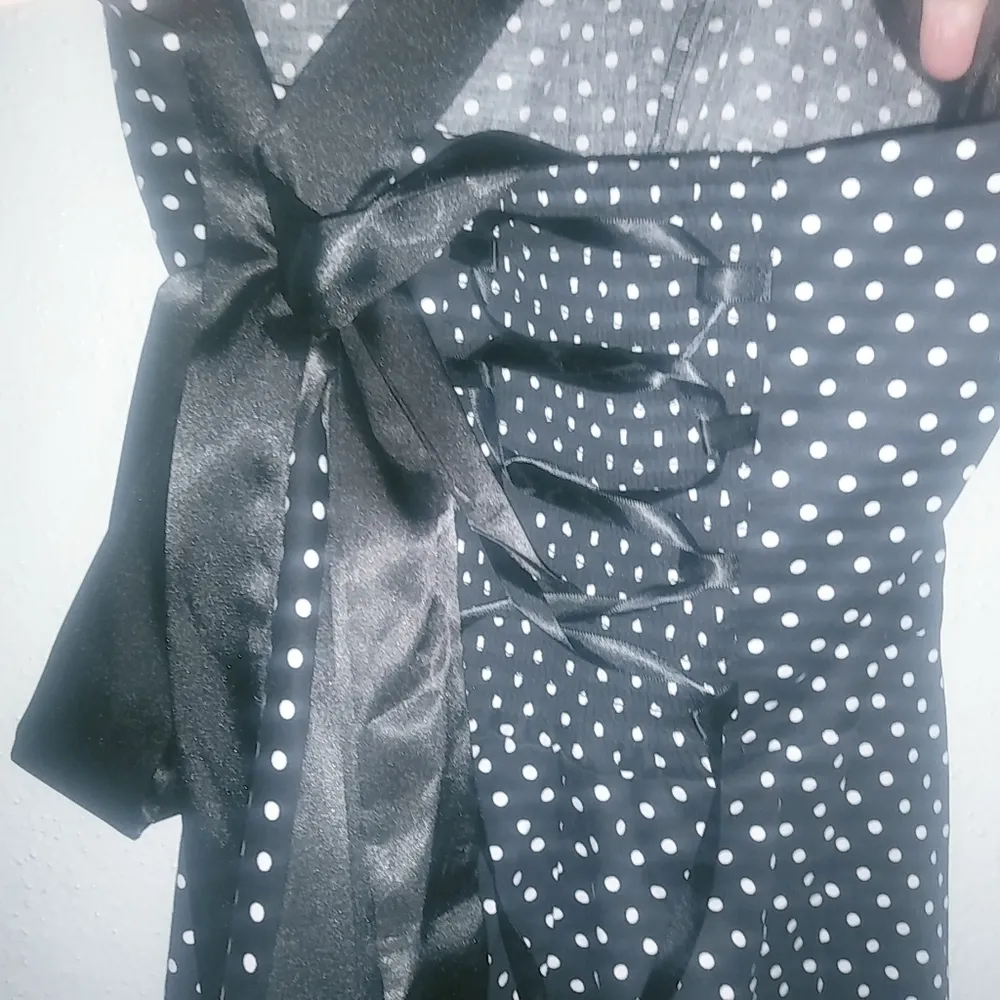 Dress Tells L Pin Up Black White Polka Dot Dress Size L - Image 8