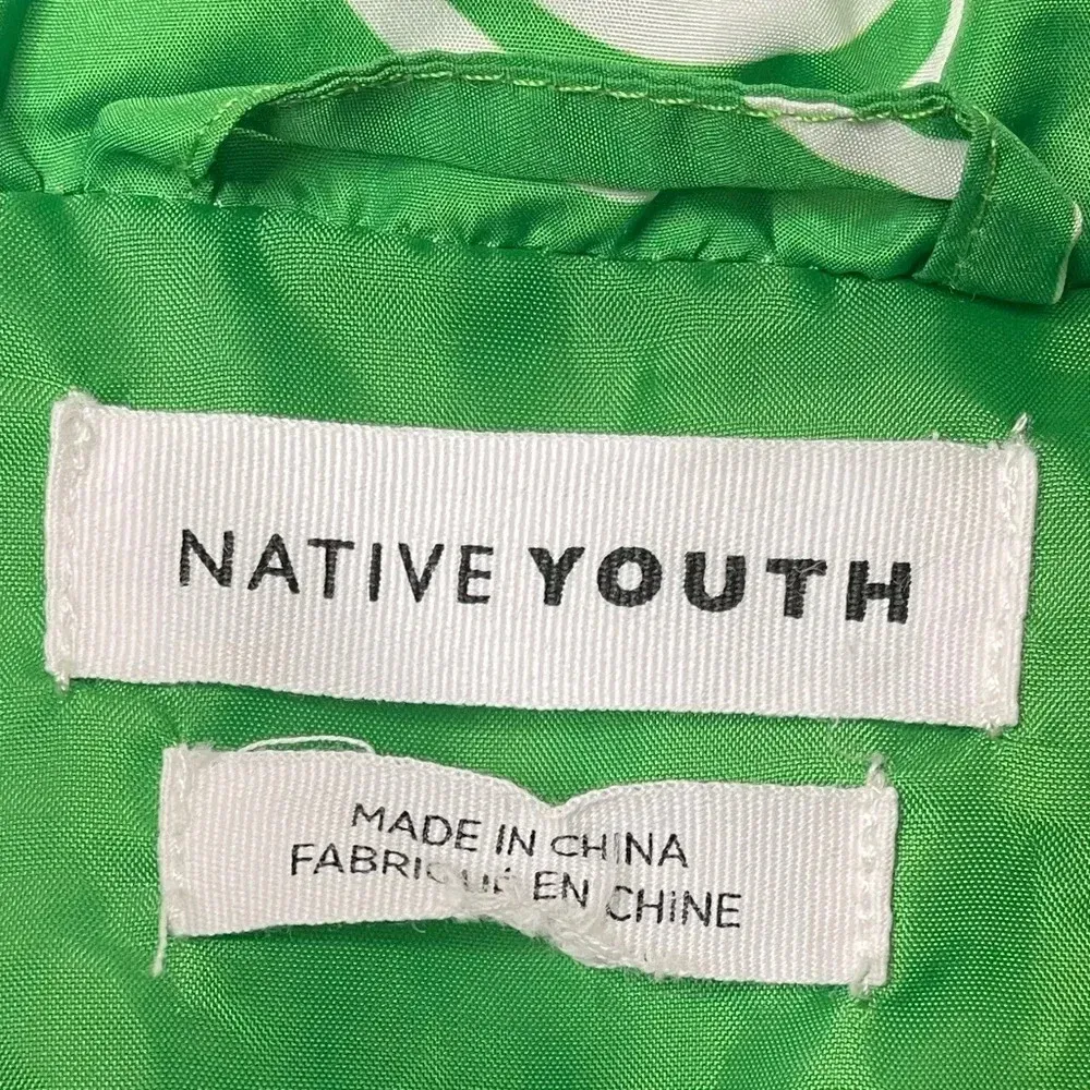 Native Youth Smile Print Jacket Size Large Green Sold Out - Image 7