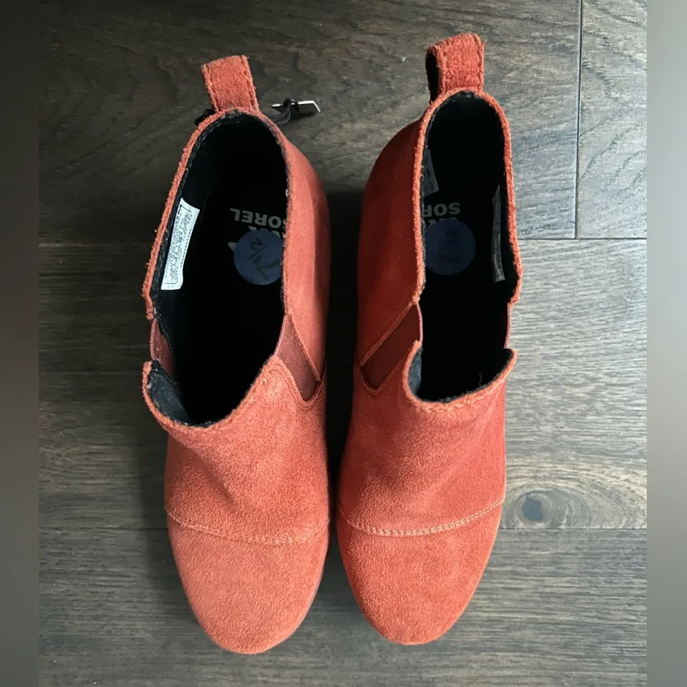 New Sorel Evie suede wedge booties - Image 8