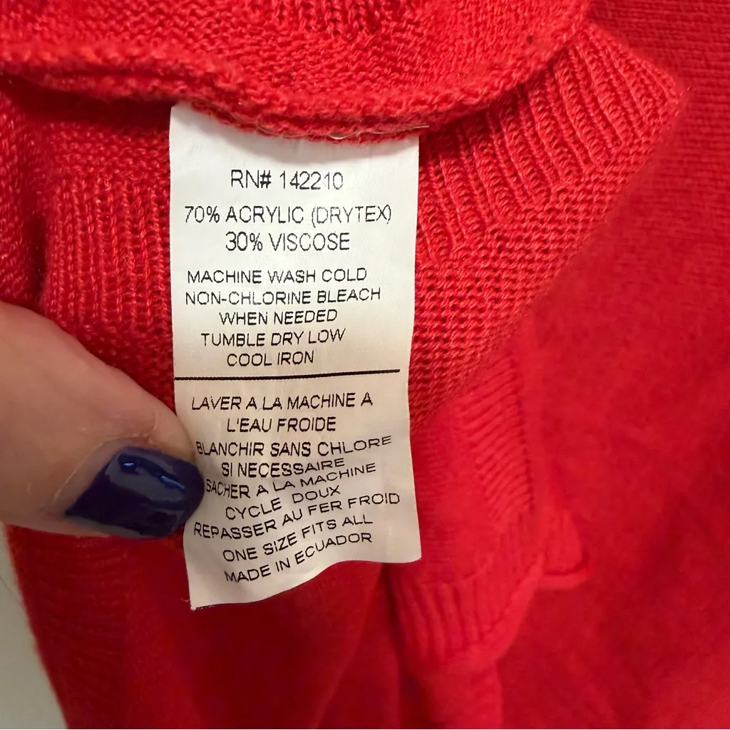 MerSea The Catalina Travel Sweater Red OS Side Slit Size undefined - Image 6