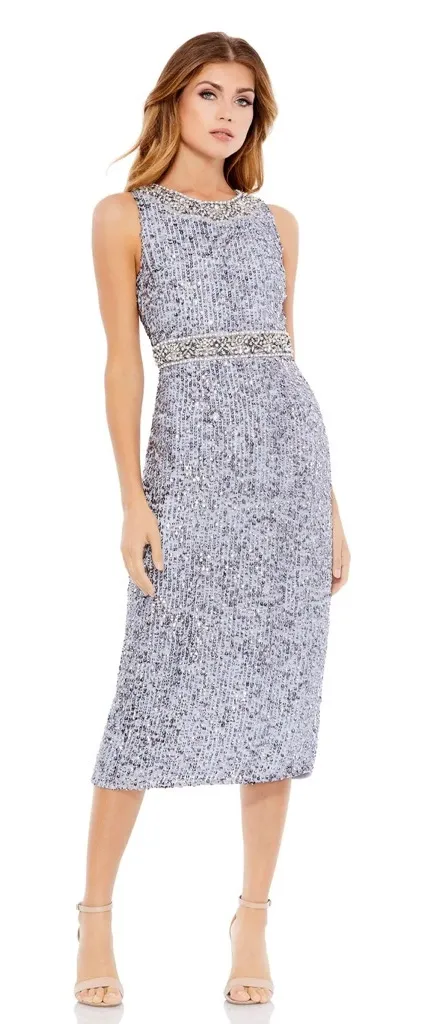 Mac Duggal Embellished‎ Sleeveless High Neck Midi Dress- NwT - Image 1