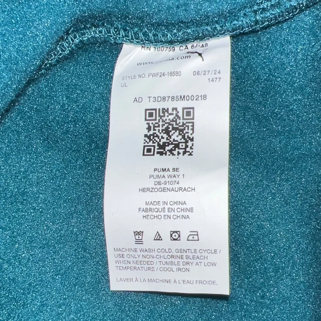 Puma Teal and Pink Fleece Jacket Size L - Image 6