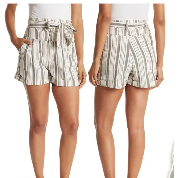 La Vie Rebecca Taylor • Shorts • Striped • Pockets • Belt • Medium • High Waist - Image 2