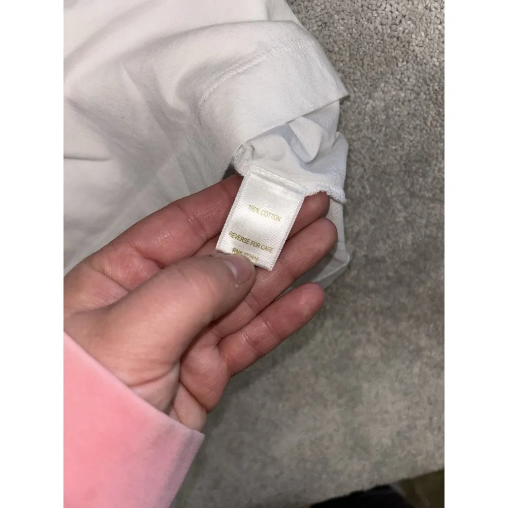 garnet hill cuffed sleeves‎ white cotton henley button blouse Small - Image 4