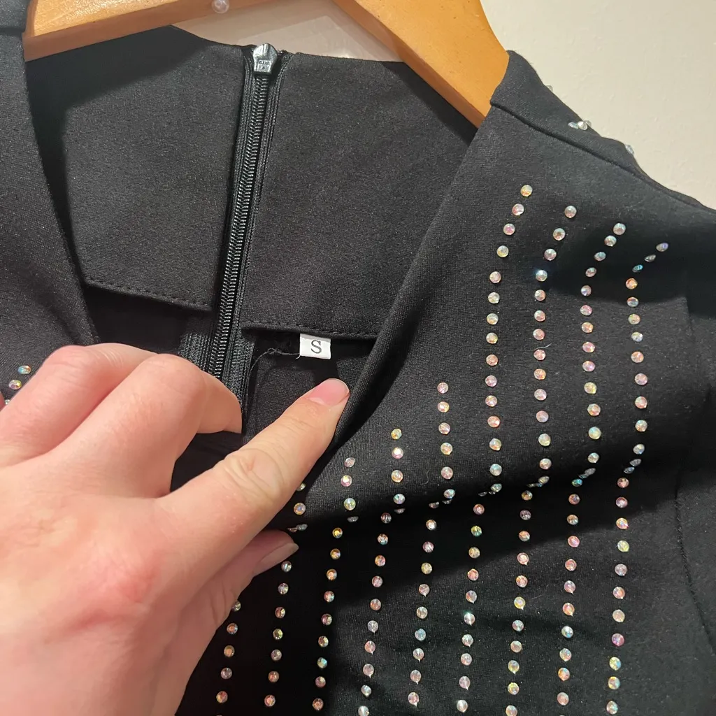 SM Elegant Sparkle Studded black Dress - Image 4