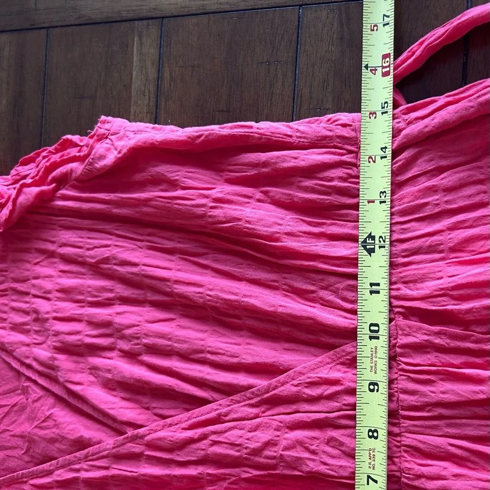 A New Day Women's Pink Coral Ruffle Short Sleeve MIDI Dress Size Medium - Image 6