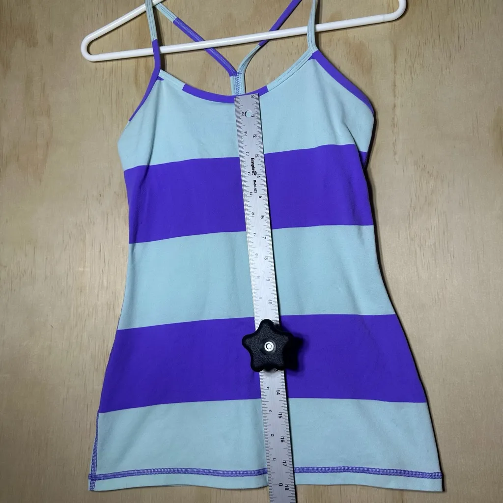Women's Lululemon Power Y Tank *Luon Light Size 4 - Bold Stripe Power Purple - Image 5