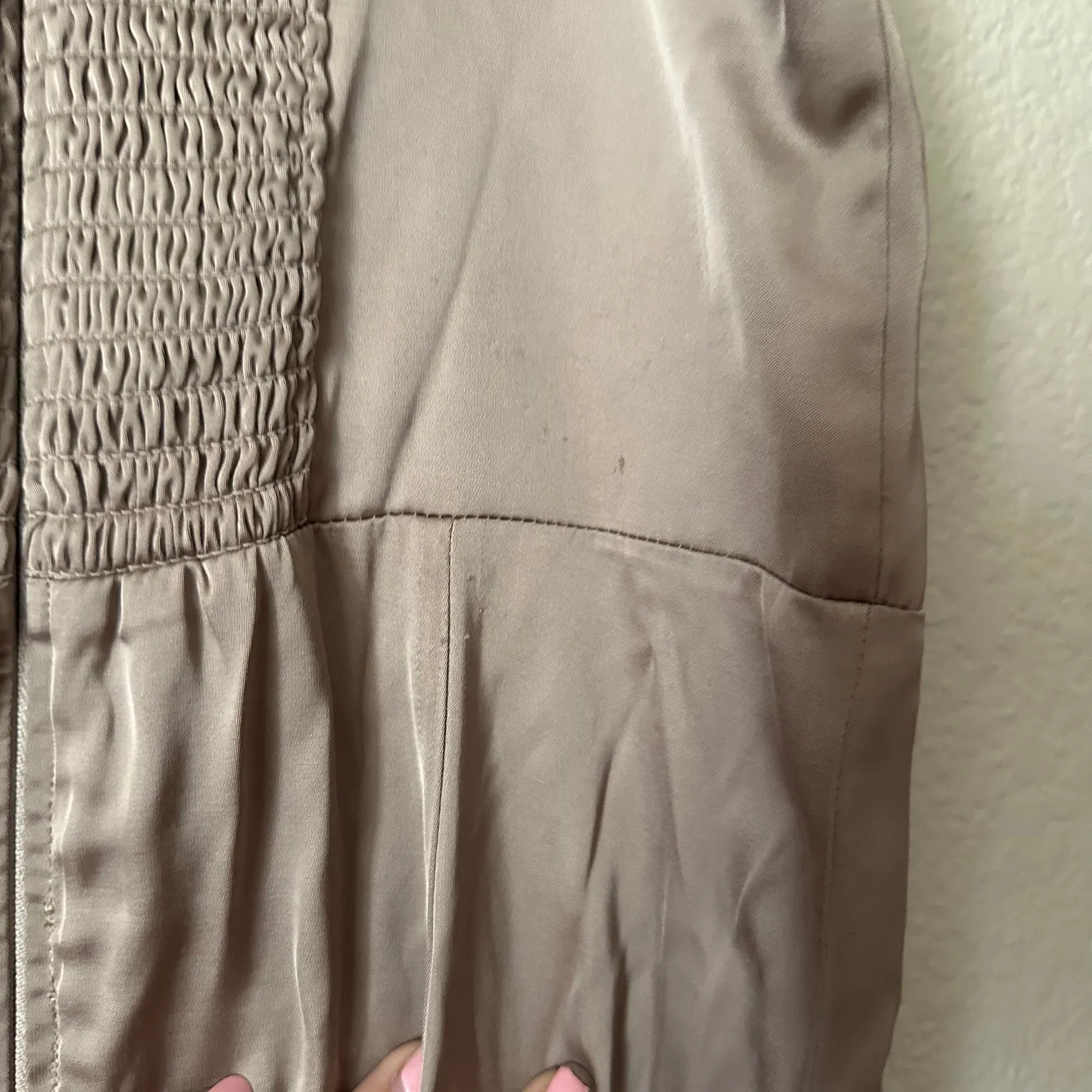 Abercrombie & Fitch The A&F Camille Midi Dress in Taupe Size Small - Image 4