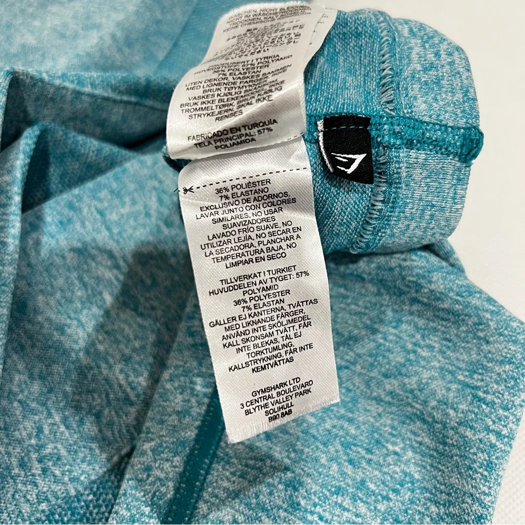 Gymshark Flex High Waisted Size Small Hydro Teal Marl/Light Gray Leggings - Image 7