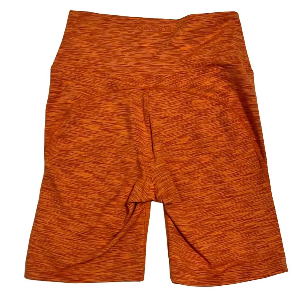 Outdoor Voices 7” Flow Bike Shorts Vibrant Tangerine Orange Space Dye size XS - Image 5