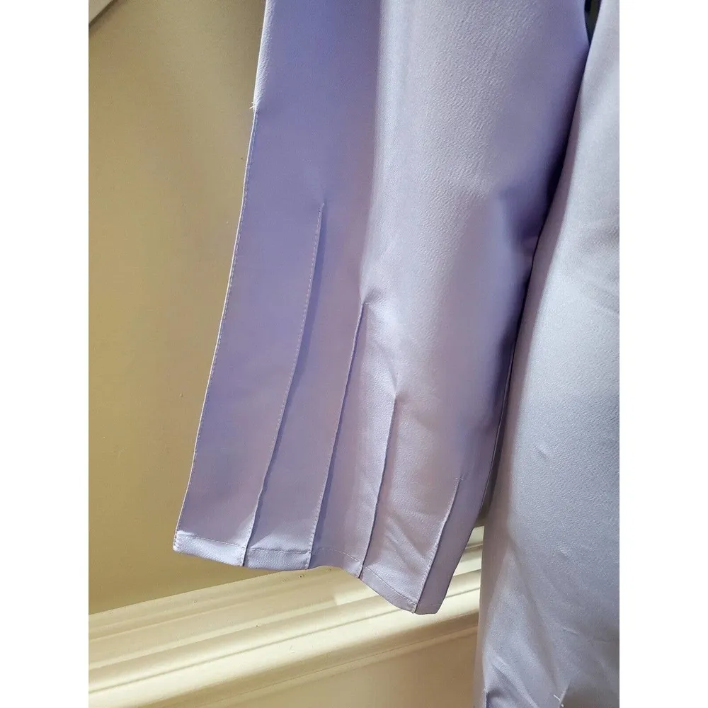 East Essence Blue Polyester Plain Koshibo Long Sleeve Knee Length Abaya Dress XL - Image 5