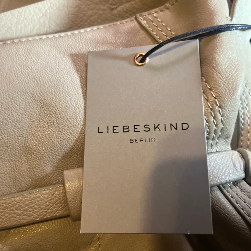 New Liebeskind Berlin Leather Hobo Shoulder Bag Tote Large Gray - Image 8