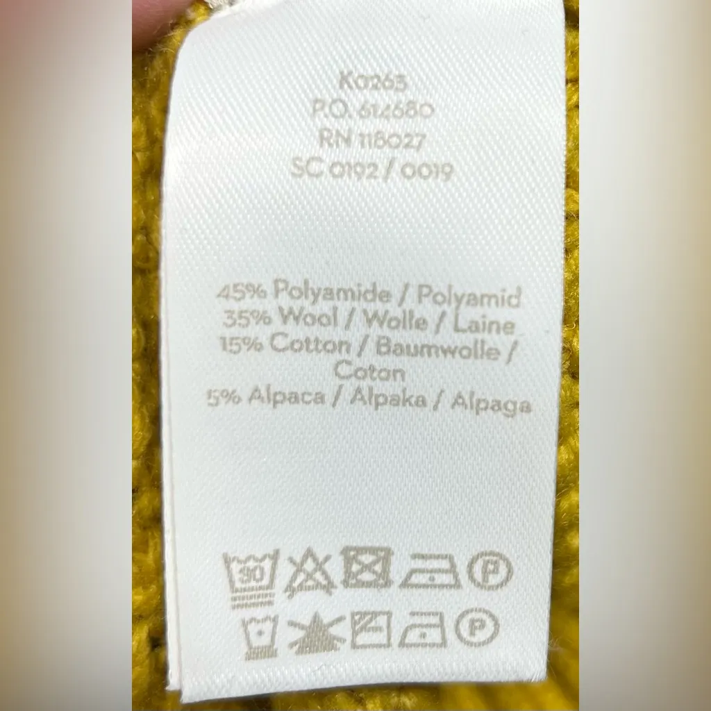 Boden Size M Yellow Wool Blend Cable Knit Sweater Jumper - Image 2