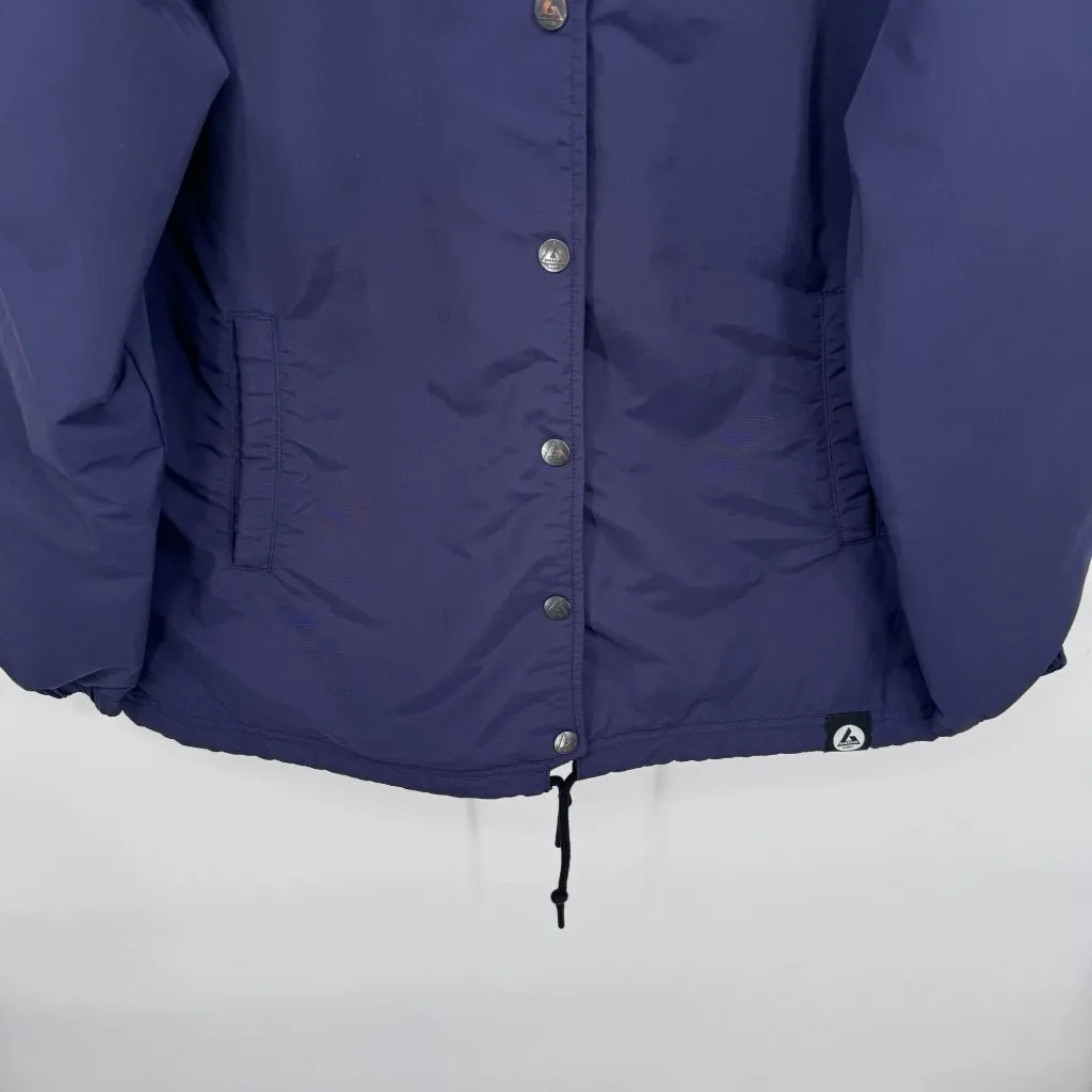American‎ Giant Coaches Jacket Womens Large Blue Nylon Cotton Lined Pockets - Image 3