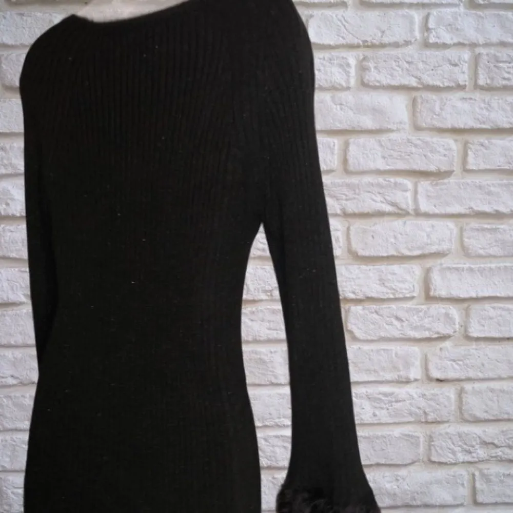 Black sweater with embellished sleeve large - Image 3