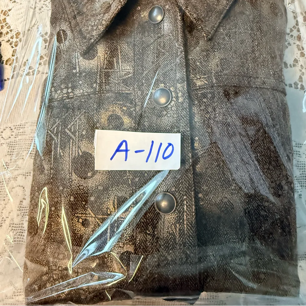 Coldwater Creek Metallic Gold & Bronze Abstract Print Jacket Blazer Size 14 - Image 16