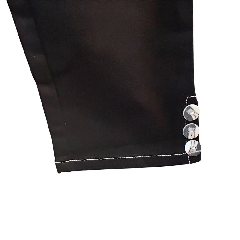 Belle by Kim Gravel Women's Ankle Jeans Black Size 8 Button Detail - Image 5