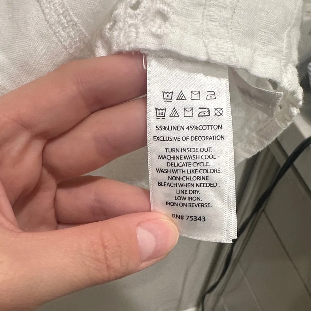 Christian Siriano White Eyelet Blouse Size XL - Image 3