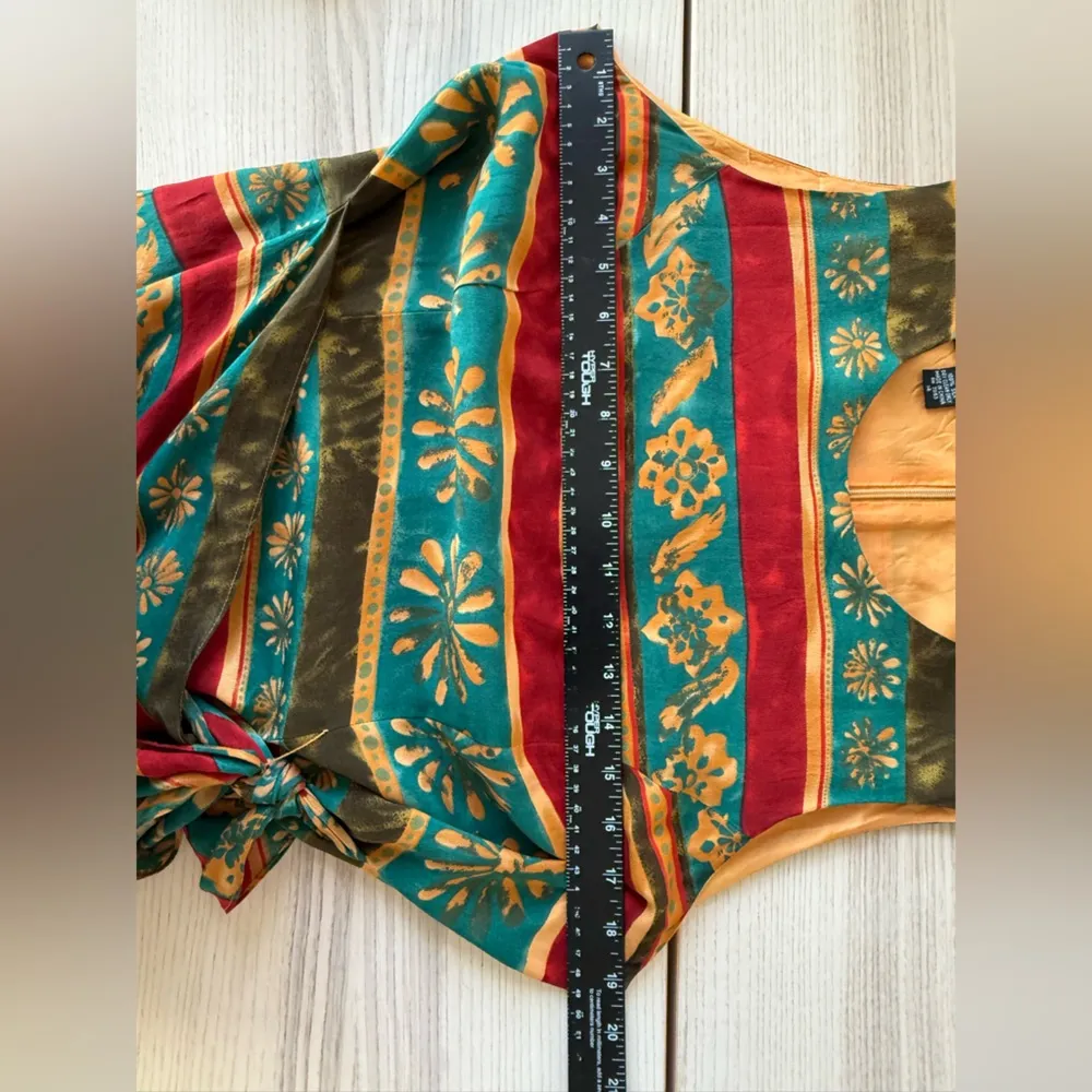 100% silk luxury vintage maxi dress sleeveless women autumn size 14 Red - Image 9