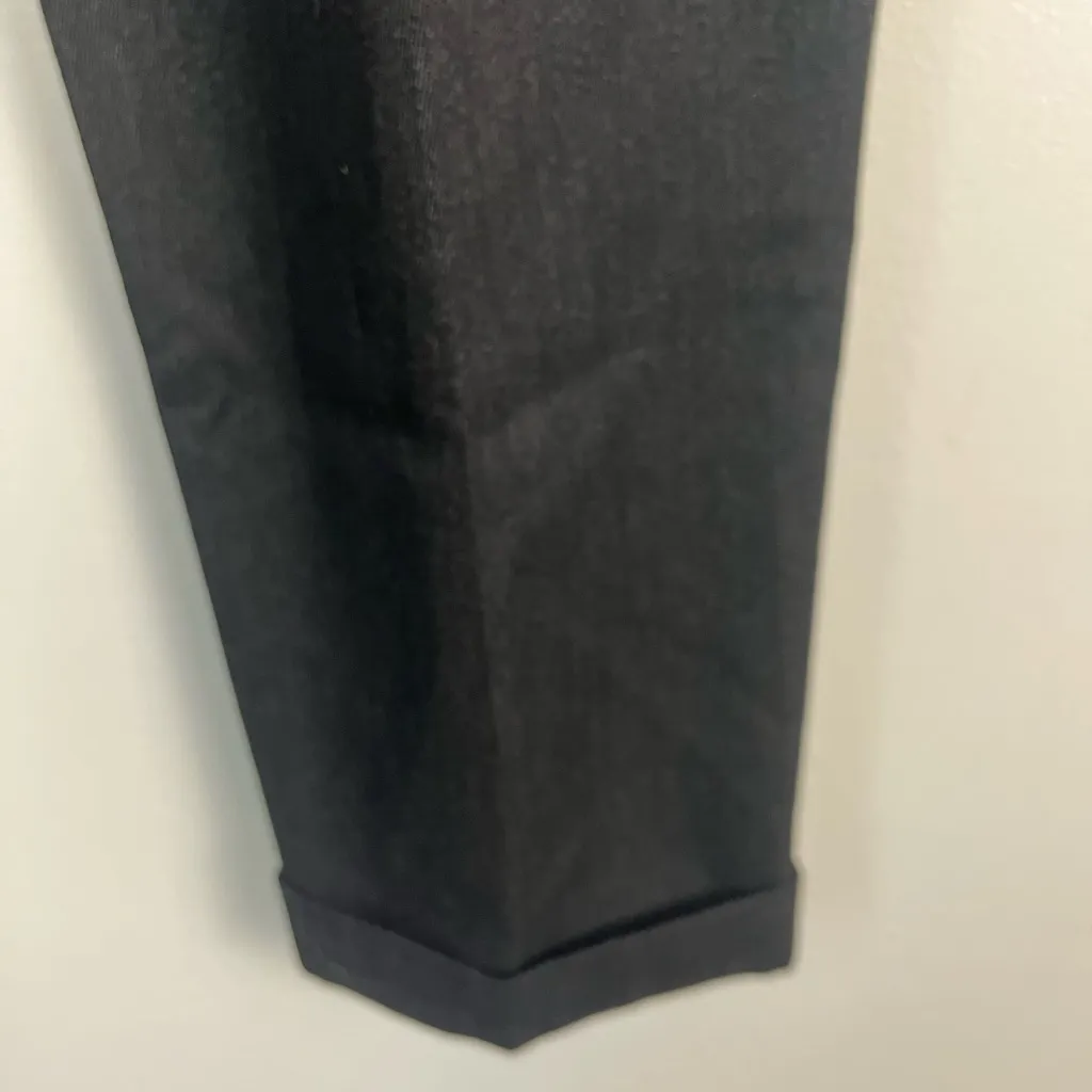 MaxMara Dark Heather grey high rise cuffed 100% wool trousers size 8 READ - Image 7