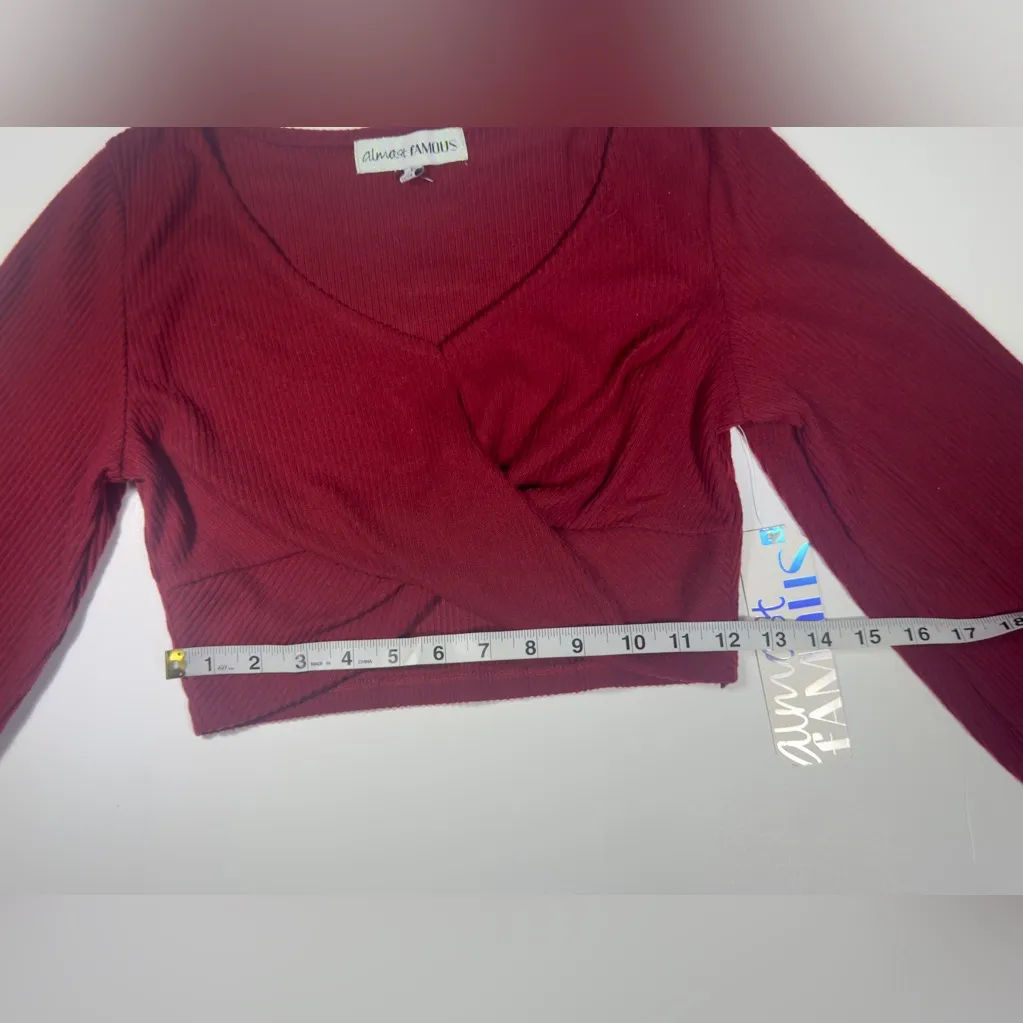 Almost Famous Burgundy Wrap Blouse 🍷 - Image 5