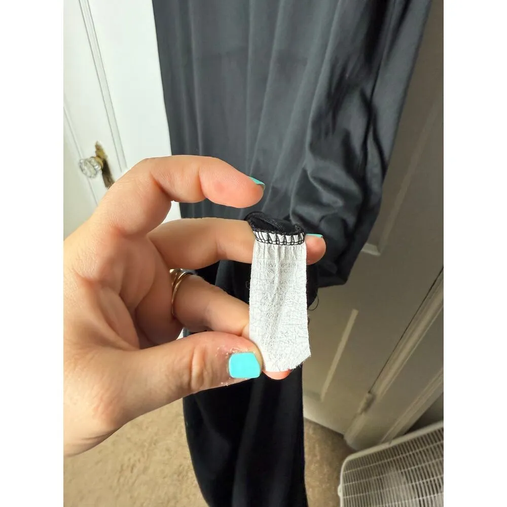 Entro Maxi Dress Women's Medium Black V-neck Oversized Short Sleeve Jersey Knit - Image 4