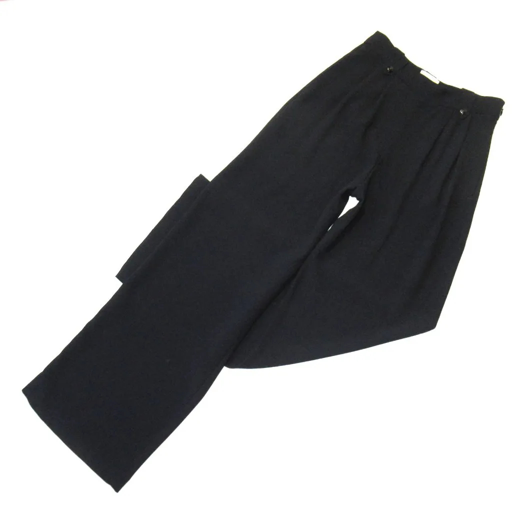 NWT Sezane Loulou in Noir Black Pleated Satin Back Crepe Wide Leg Pants 34 / 2 - Image 4