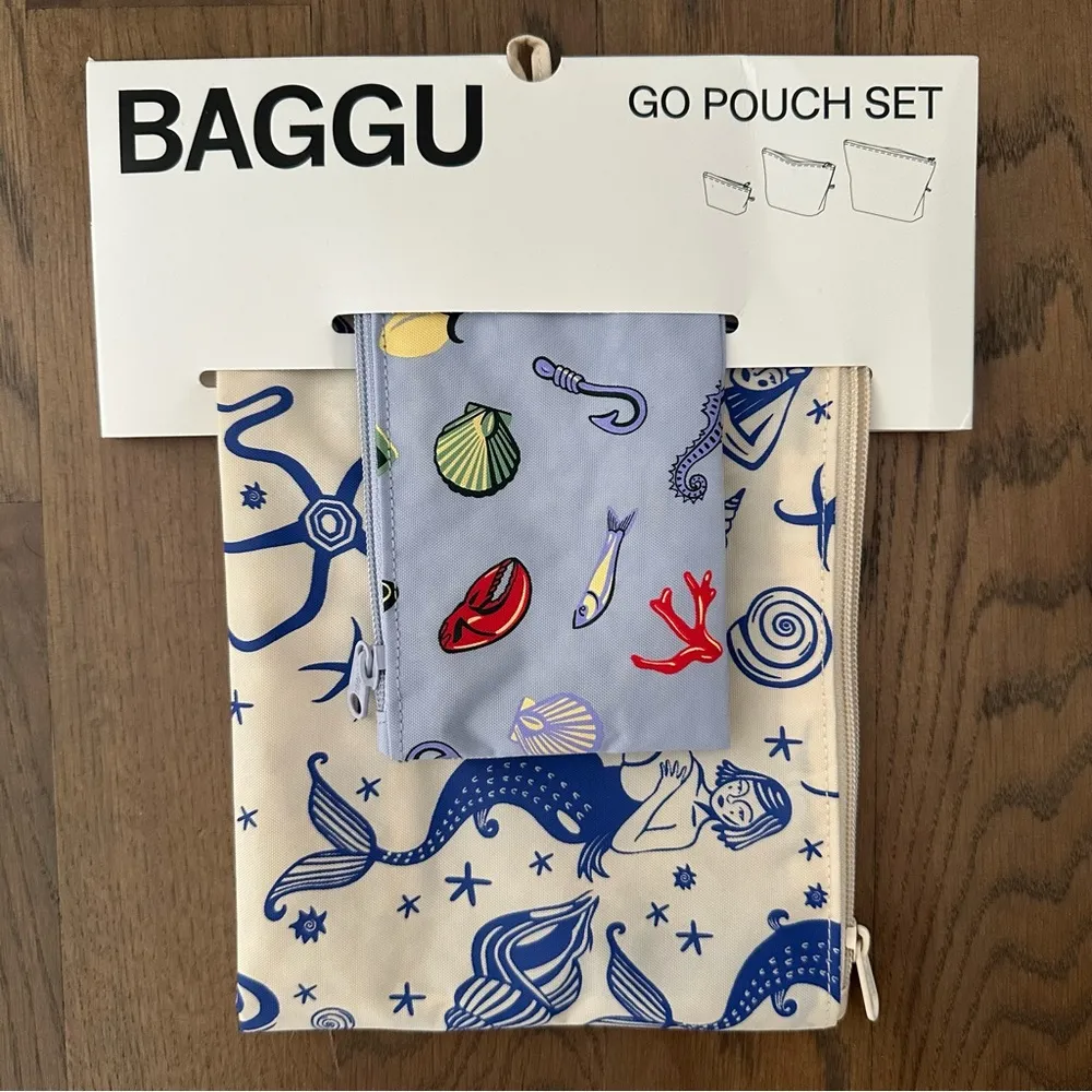NWT BAGGU Go Pouch Set of Two in Medium and Small Size Sea Creatures - Image 4