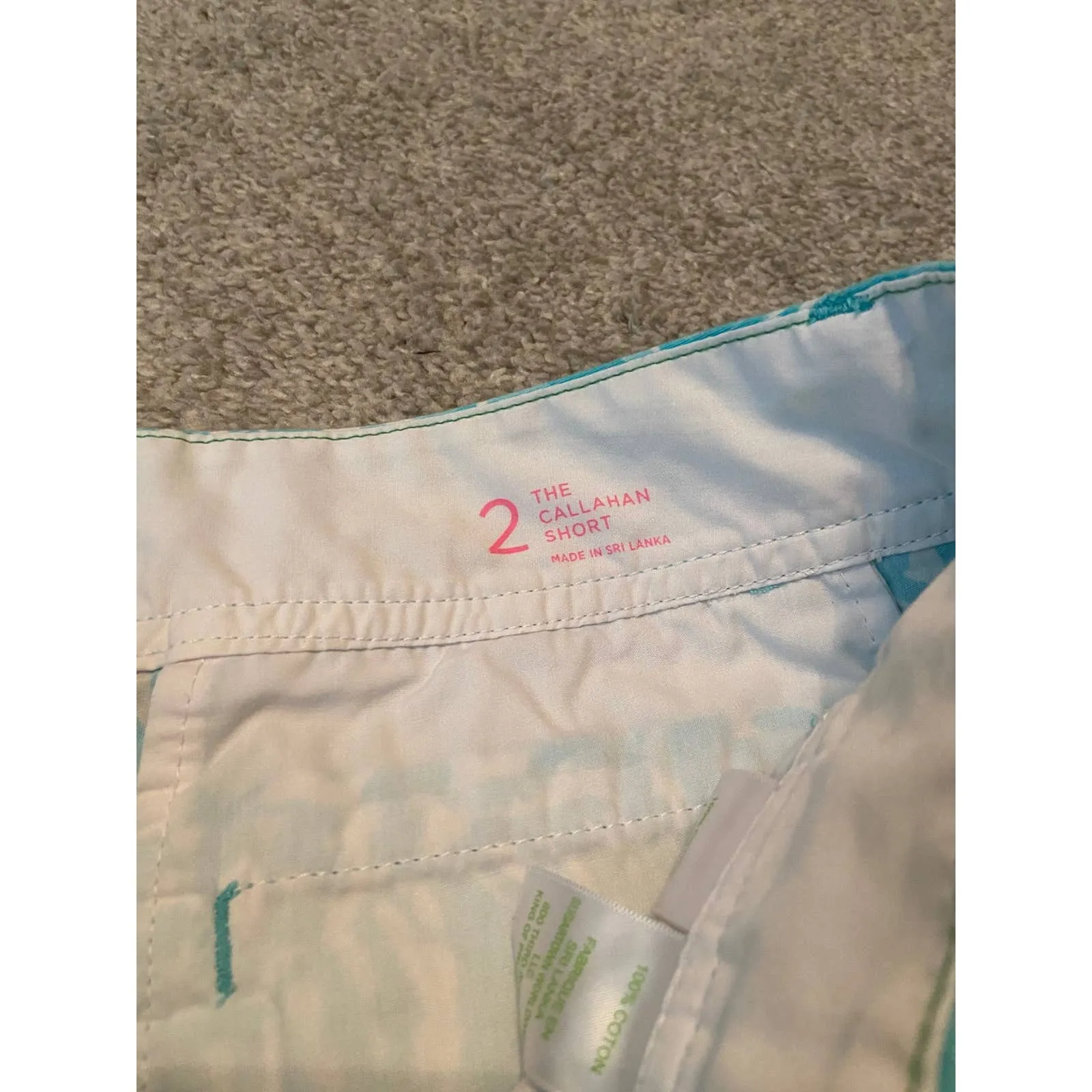Lilly‎ Pulitzer Callahan Shorts Size 2 Blue Turquoise Shell Print Cotton - Image 2