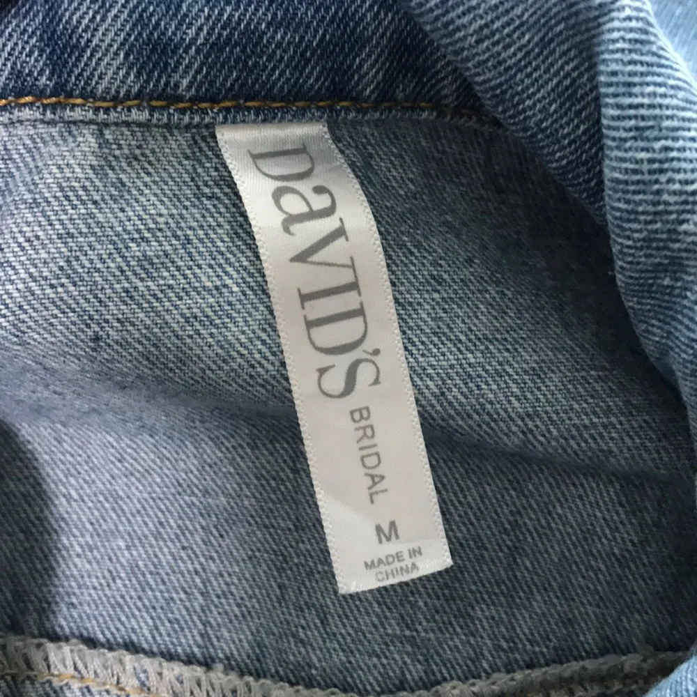 Davids Bridal BRIDE Embroidered Denim Jacket - Image 4