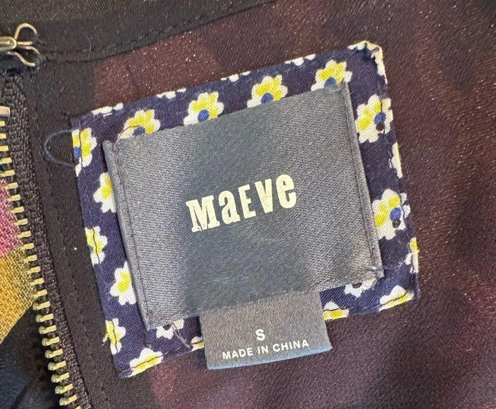 Anthropologie Maeve Tilde Metallic Polka Dot Mini Dress Navy Size S - Image 10