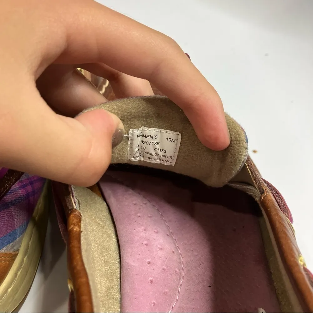 Sperry‎ boat Shoes leather purple plaid size 10 - Image 6