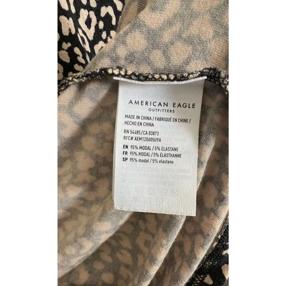 American Eagle Cheetah Print Super Soft Short Sleeve T-Shirt - Image 4