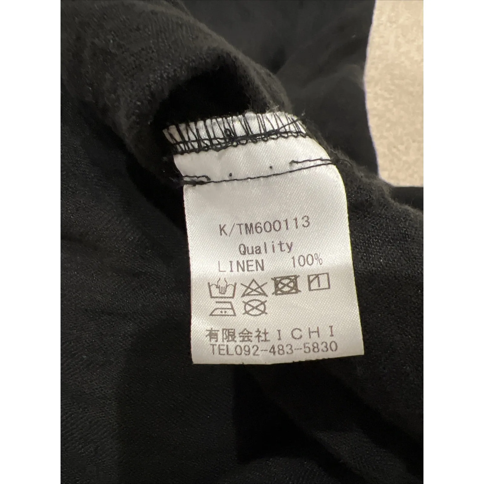 Ichi Antiquites Black Linen Pull On Pants Lagenlook Boho Granola Minimalist Size M - Image 5