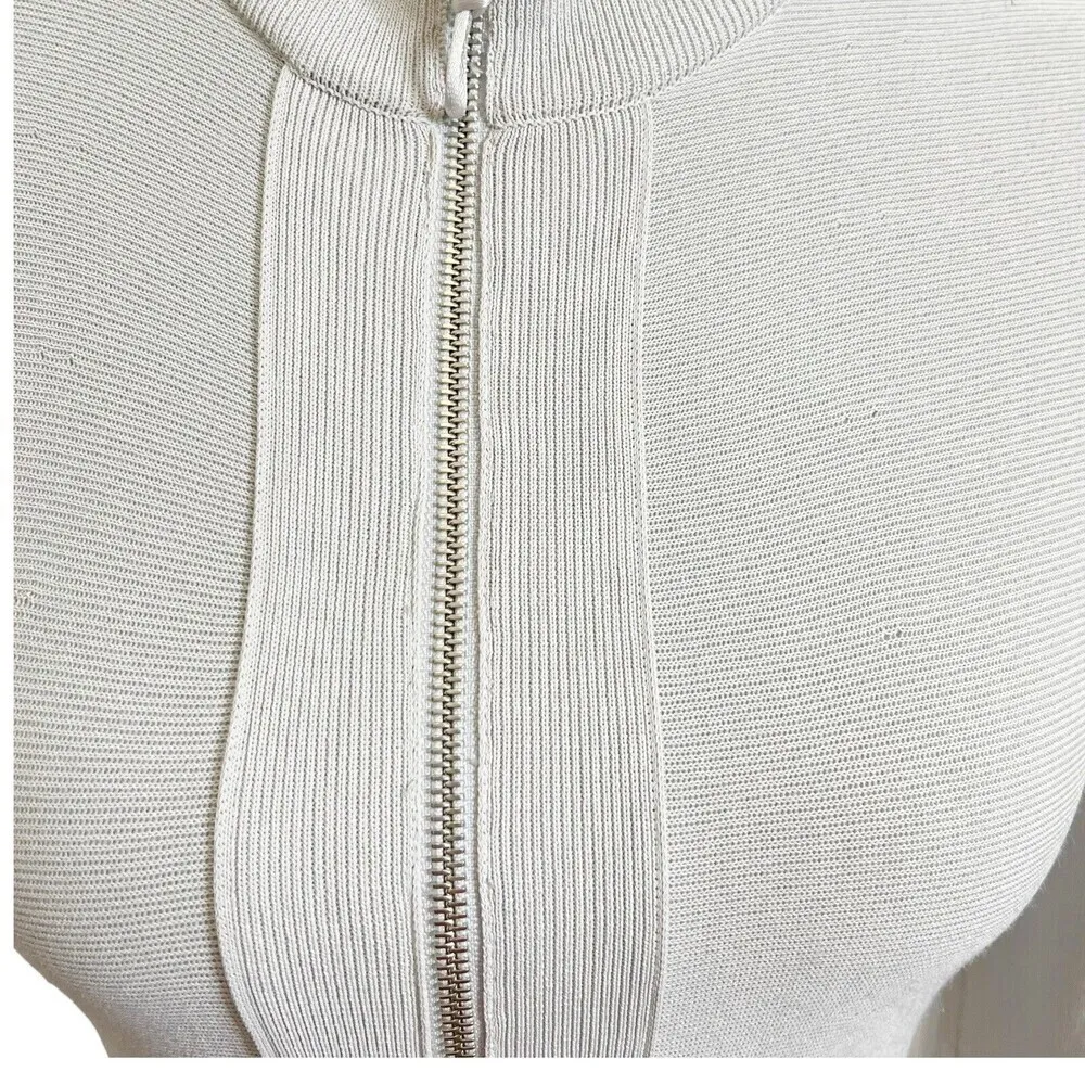 Giorgio Armani Knit Zip A-Line Fit Flare Dress Gray Mock Neck Women’s Size 4 - Image 10