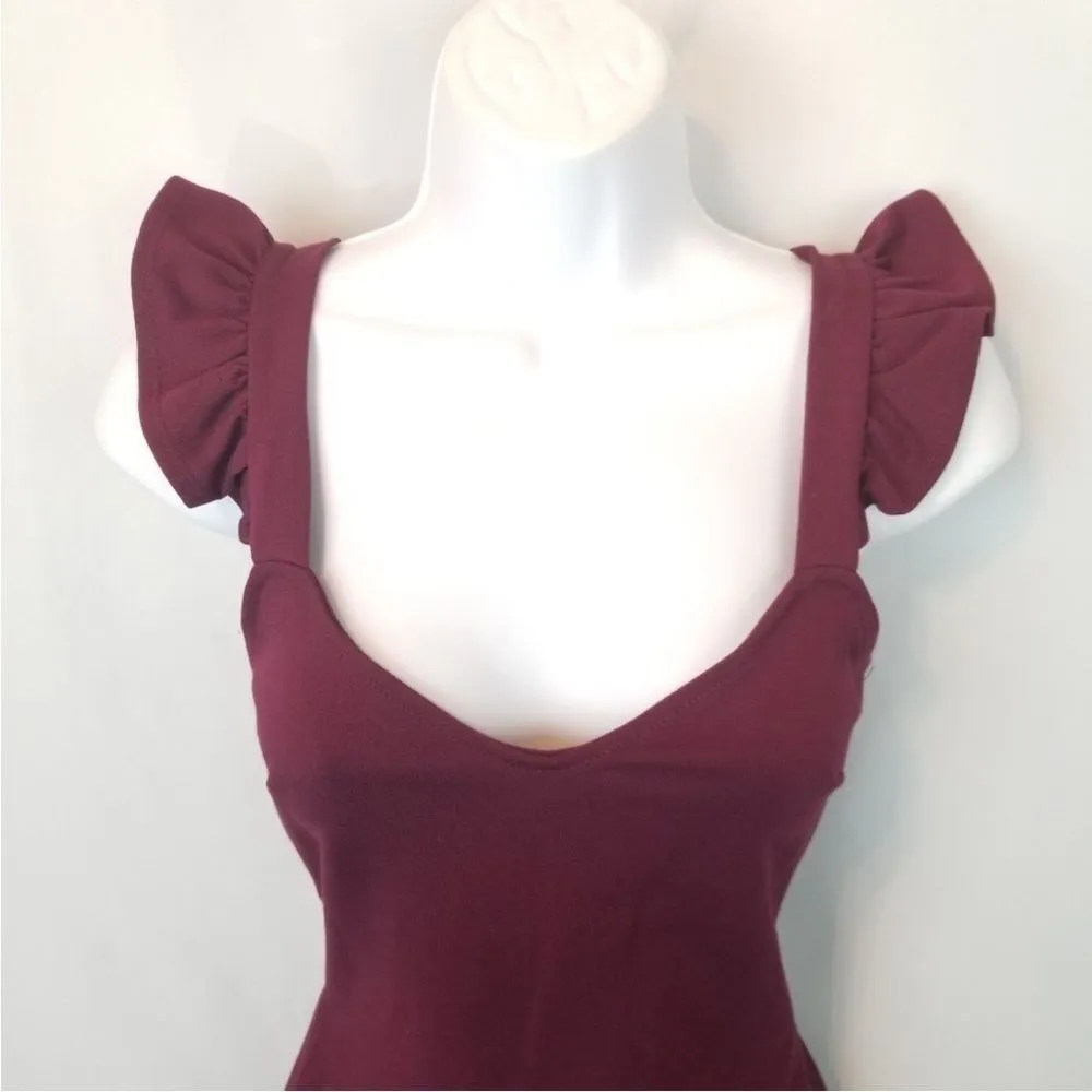 Kimchi Blue Burgundy Sleeveless Dress Xs - Image 3