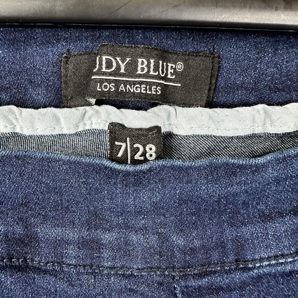 Judy Blue Jeans Womens 7/28 Super Flare Fit Dark Wash Blue Stretch JB8464 - Image 9