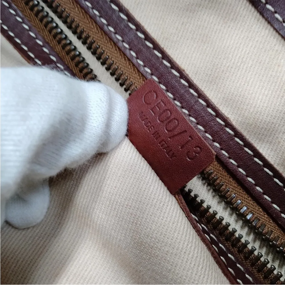 Celine Triomphe Cream and Brown Tote Bag EUC - Image 9