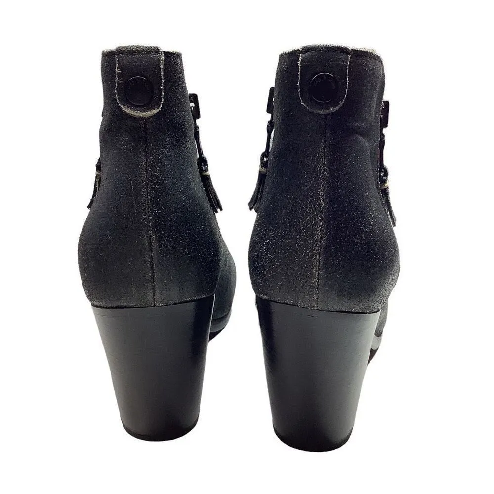 Rag & Bone Margot Black Distressed Leather Booties - Image 5