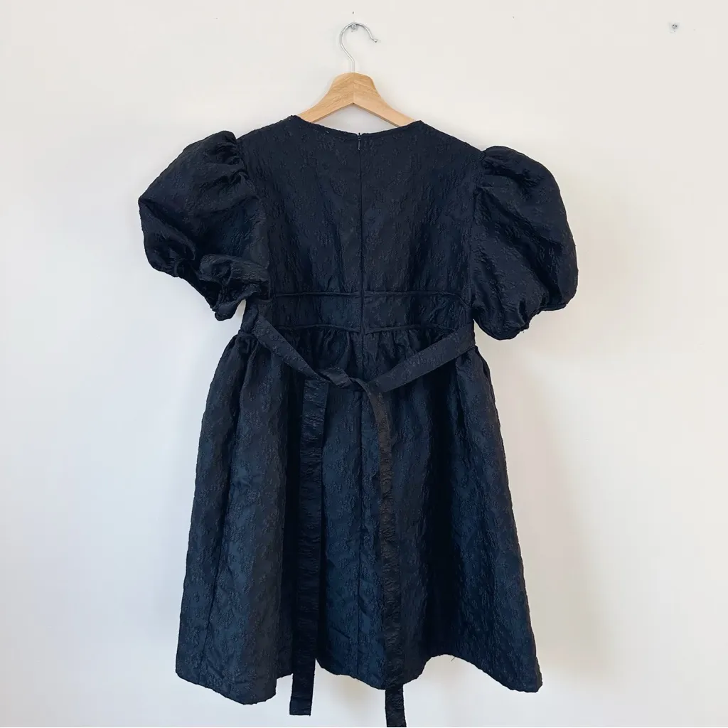 Dream Sister Jane Jacquard Mini Dress in Coal Black Size M - Image 7