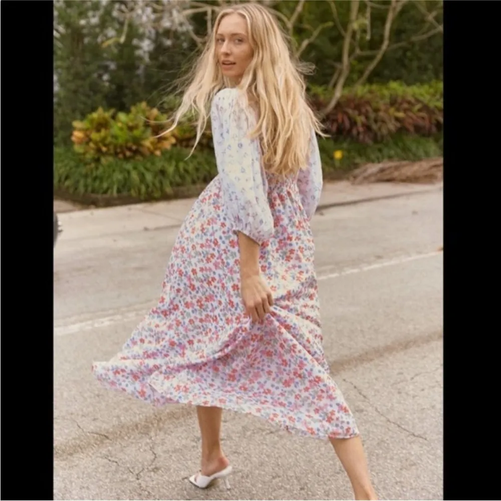 Loveshackfancy Analia Dress Floral Midi Dress Size P/XS - Image 4